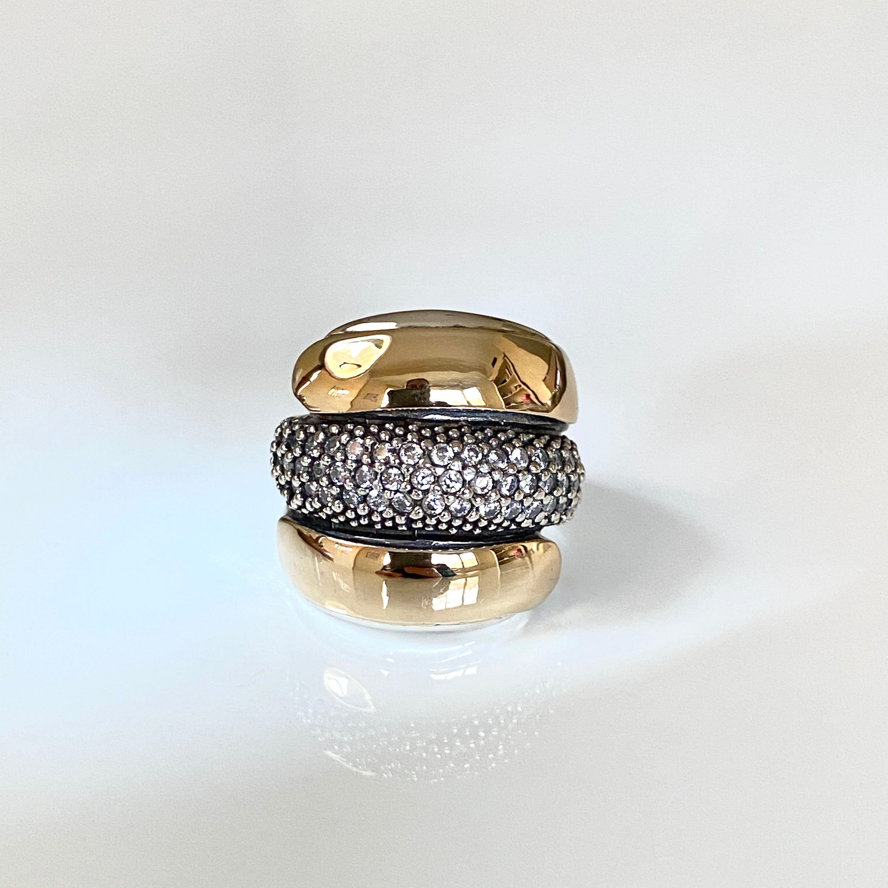 MONTE CARLO RING - Sterling Silver and 14k Yellow Gold-Tayroni