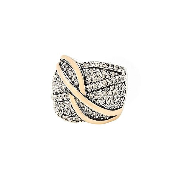 GUERITE RING - Sterling Silver & 14k Yellow Gold-Tayroni